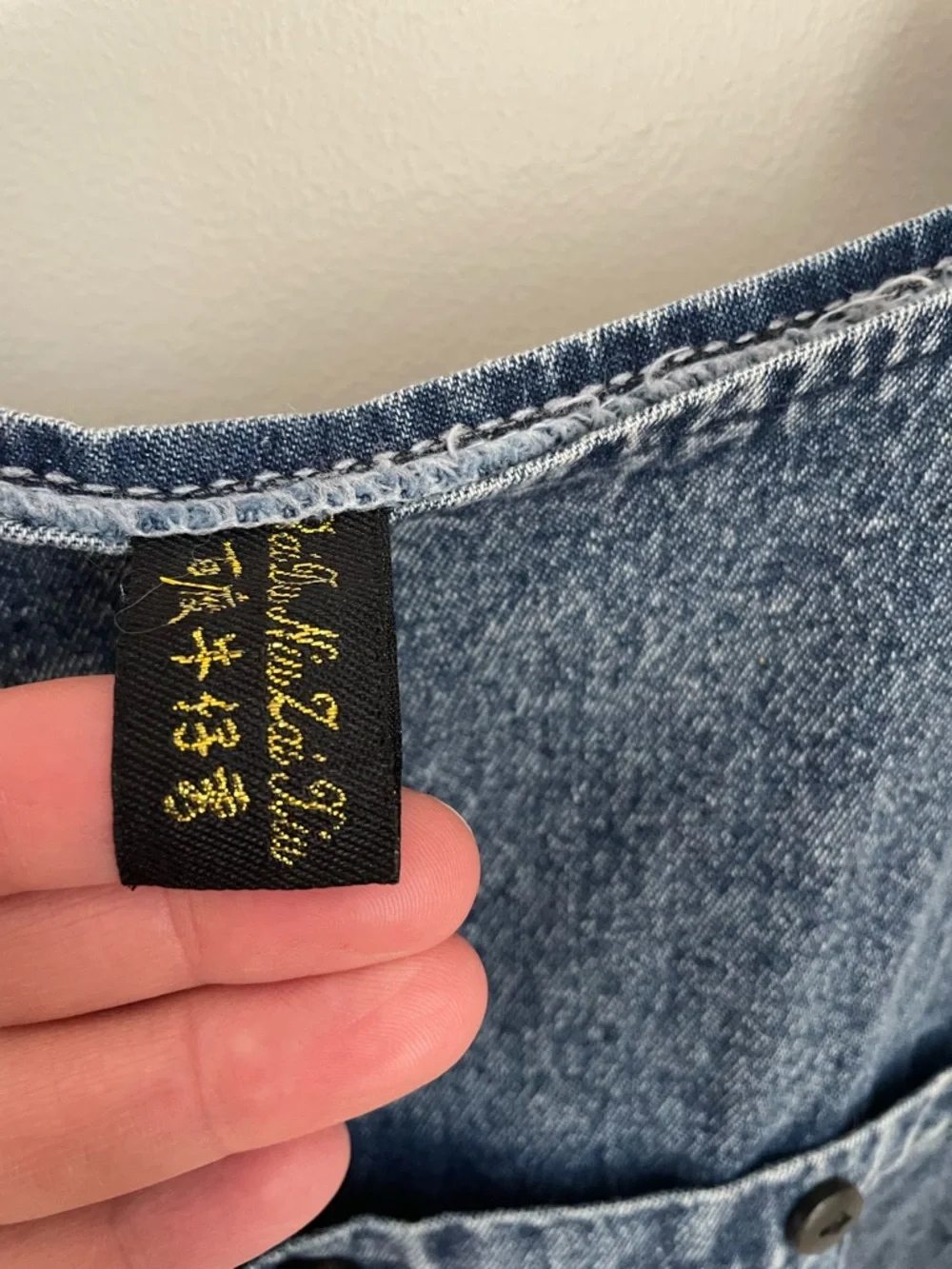 Acid Wash Denim Pinafore Dress Cottagecore Gardencore Coquette Girl Y2K - Picture 6 of 7